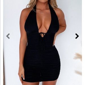 Black halter dress